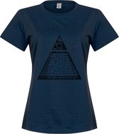 All Seeing Eye Dames T-Shirt - Navy - XXL