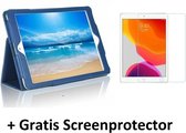 iPad 10.2 inch 2019 / 2020 / 2021 hoes - Flip Cover + Screenprotector - Donker Blauw