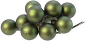 Pine Green Combi Kerstballen - Transbox A 144 Glass Baubles On Wire Matt Pine Green Dia2.5c