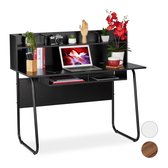 Relaxdays bureau - computertafel - open vakken - laptopbureau - vakken - kabeldoorvoer