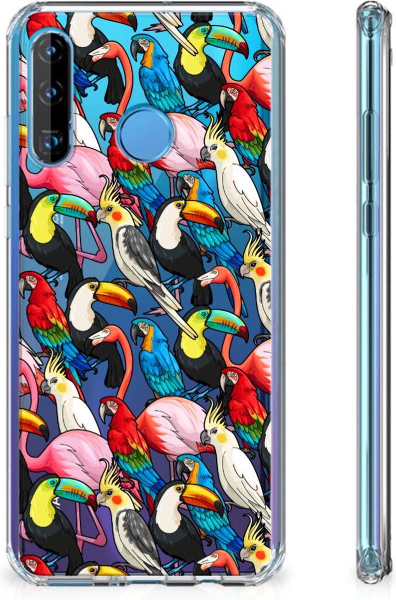Back Cover voor Huawei P30 Lite Case Anti-shock Birds