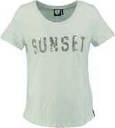 Catwalk junkie mintgroen shirt met pailletten - Maat S