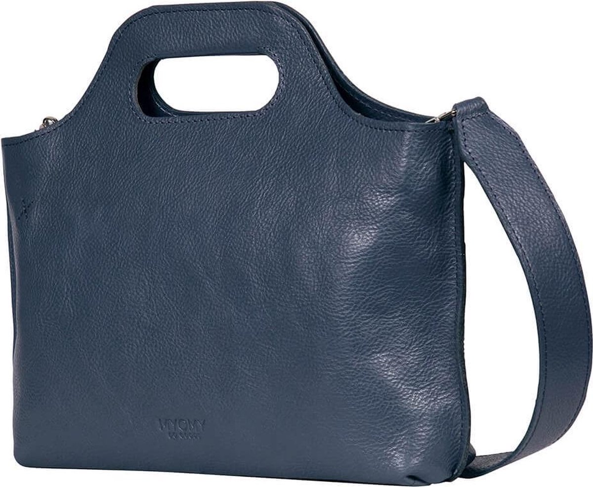 MYOMY Schoudertas My Carry Bag Mini Leer - blauw | bol.com