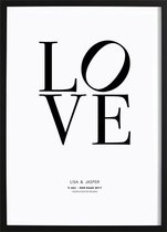 Love Gepersonaliseerde Poster (29,7x42cm) - Wallified - Tekst - Poster  - Wall-Art - Woondecoratie - Kunst - Posters