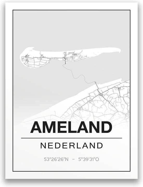 Foto: Poster plattegrond ameland a4