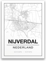 Poster/plattegrond NIJVERDAL - 30x40cm