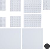 Relaxdays vloerbeschermers - set van 240 - anti kras vilt - plakvilt - zelfklevend - wit