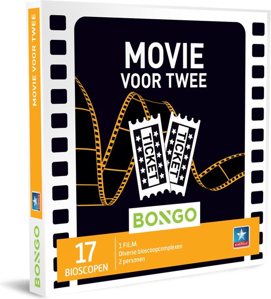 Bongo Bon - Movie voor Twee Cadeaubon - Cadeaukaart cadeau voor man of vrouw | 17 bioscopen cadeau geven