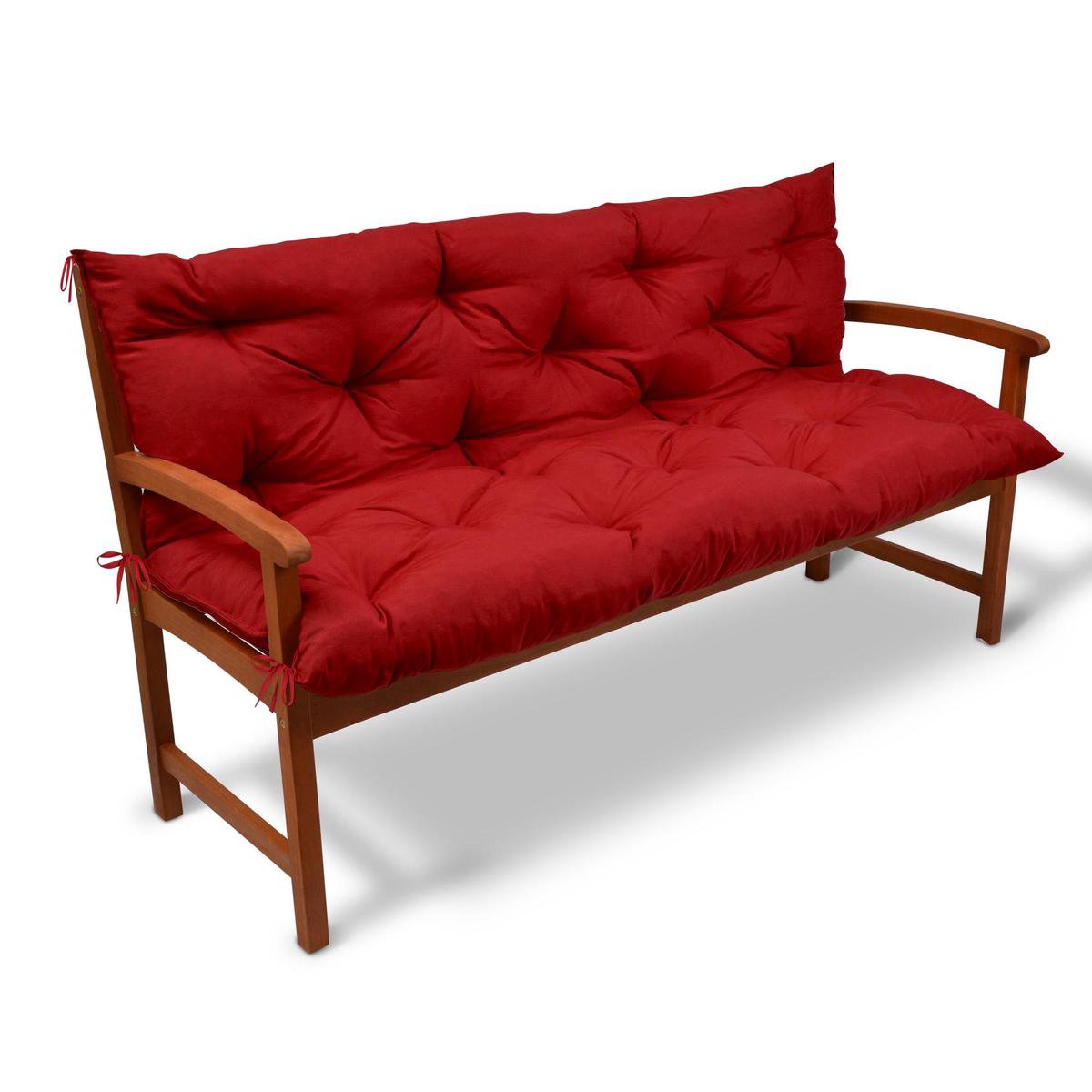 Beautissu Tuinbank kussen Flair BR - kussens voor tuinmeubelen 100 x 50 x 50 cm rood - zitkussen en rugkussen