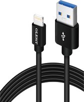 Olesit Lightning 3 Meter Fast Charge 2.4A - Oplaadkabel - Veilig laden - Data Sync & Transfer  - Geschikt voor iPhone en iPad - Zwart