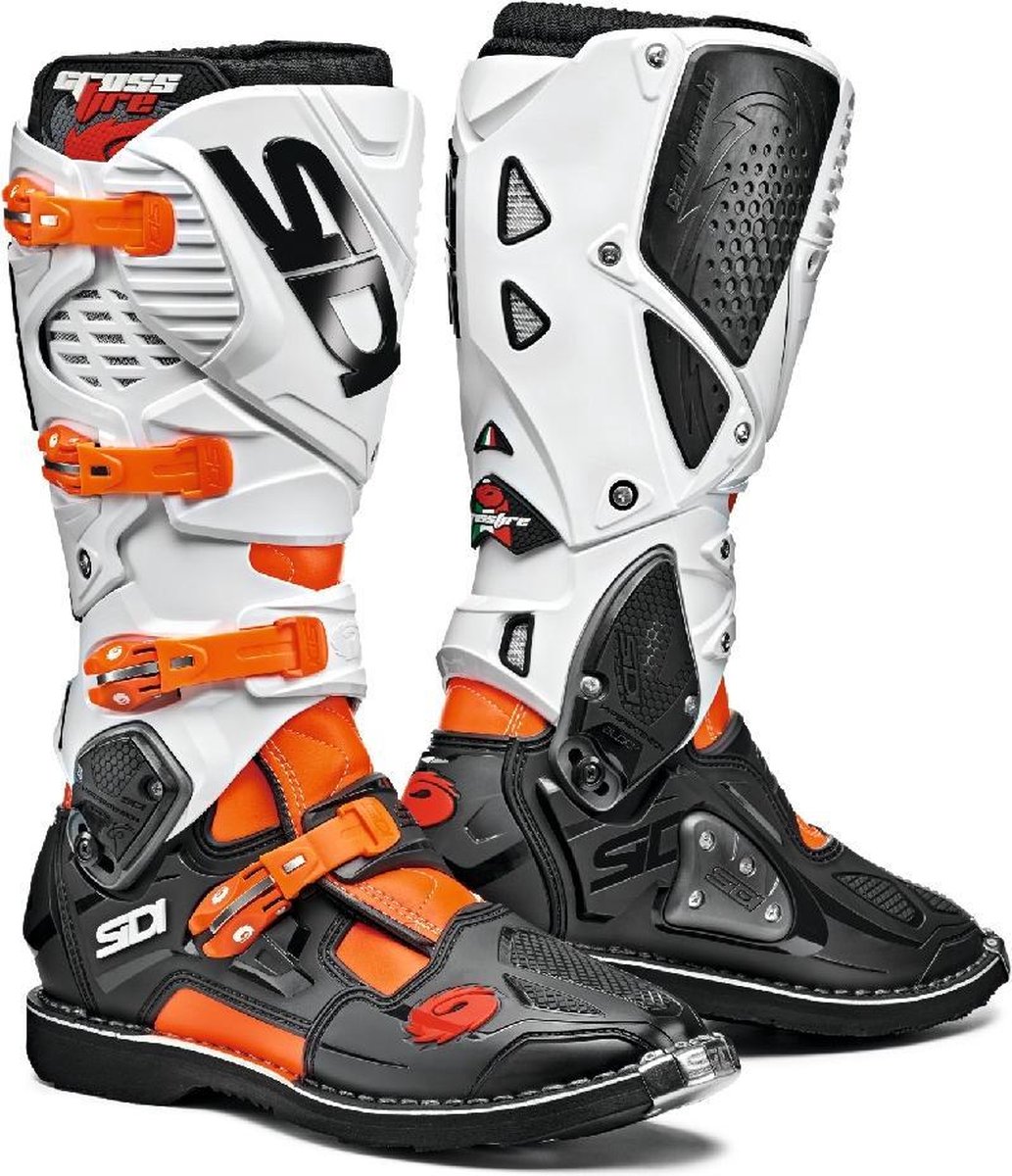 Sidi Crossfire 3 Orange Fluo Black White Motorcycle Boots 47