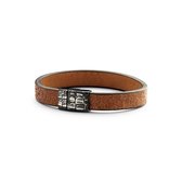 Frank 1967 Cuir 7FB 0278 M Bracelet en cuir avec fermoir en acier inoxydable - 20 cm - Marron