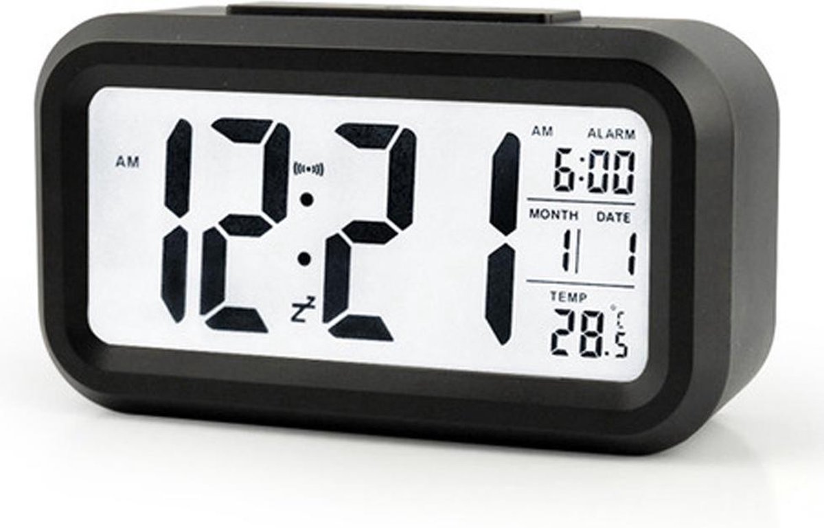 LED - Alarm Wekker - Temperatuur - Datum - Zwart