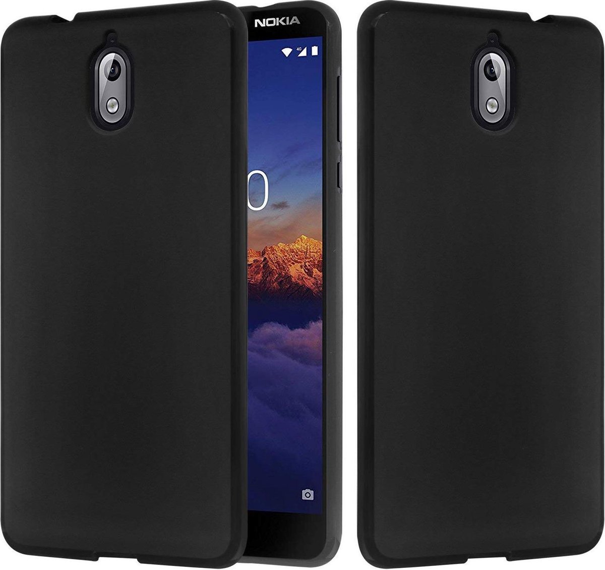 Telefoonhoes Geschikt voor: Nokia 3.1 siliconen hoesje - Zwart