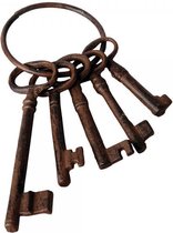 Sleutelbos met vijf sleutels - set van 5 stuks