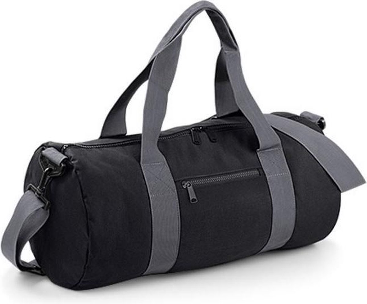 Bagbase Originele ronde sporttas, Kleur Black/ Grey