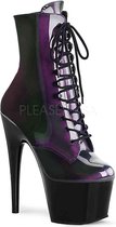 Pleaser Enkellaars -35 Shoes- ADORE-1020HG Paars/Zwart