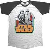 Star Wars Heren Tshirt -L- Classic Troopers & Logo Wit/Zwart