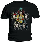 Guns N' Roses - Vintage Heads Heren T-shirt - S - Zwart