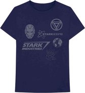 Marvel Iron Man Heren Tshirt -XXL- Iron Man Stark Expo Blauw