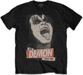 Kiss Heren Tshirt -L- The Demon Rock Zwart