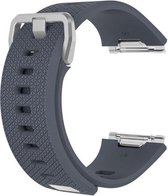 Fitbit Ionic Siliconen Bandje |Donker Grijs / Dark Grey |Square patroon | Premium kwaliteit | Maat: S/M | TrendParts