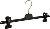 De Kledinghanger Gigant - 20 x Rok / broekhanger kunststof zwart met anti-slip knijpers, 40 cm