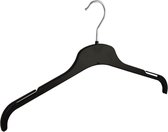 De Kledinghanger Gigant - 30 x Blouse / shirthanger kunststof zwart met rokinkepingen, 43 cm
