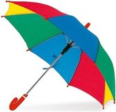 10x Kinderparaplu multikleur 55 cm - Gekleurde paraplu voor kinderen 55 cm