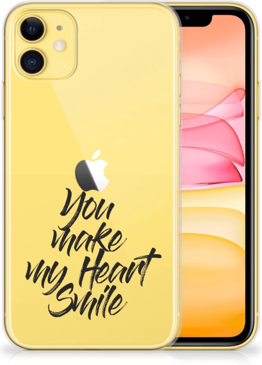 TPU Hoesje voor Apple iPhone 11 Siliconen hoesje met naam Heart Smile