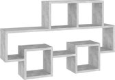 vidaXL - Wandschap - auto-vormig - 82x15x51 - cm - spaanplaat - betongrijs