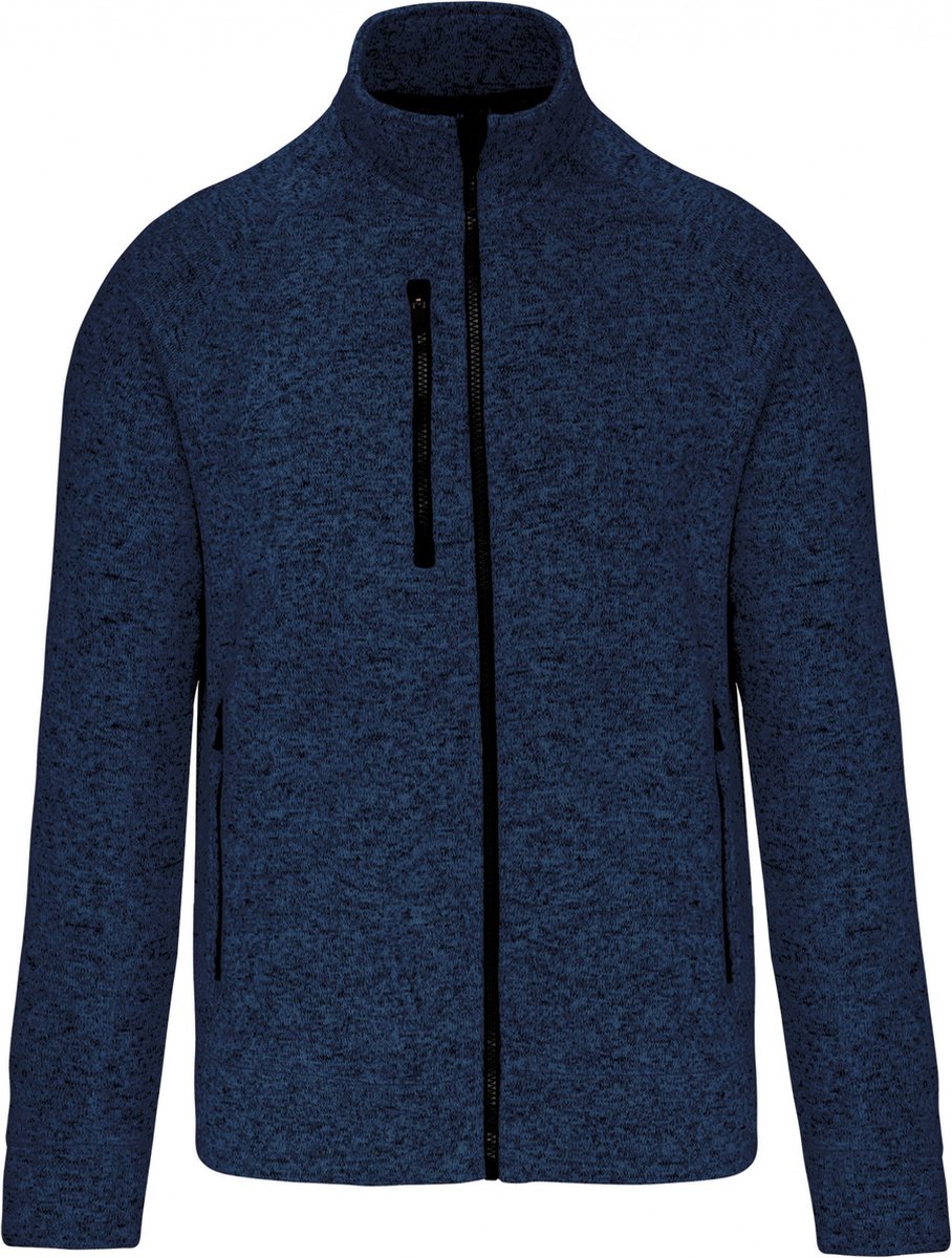 Kariban Heather herenvest met rits K9106 Melange Marineblauw