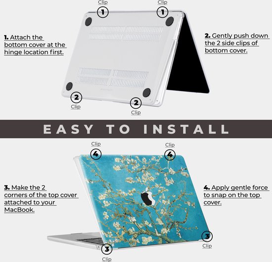 Lunso - MacBook Air 15 pouces (2023) - housse - Van Gogh Almond Blossom