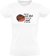 Make No Mis - Steak you're the Rarest of them all Dames T-shirt | Biefstuk | Vlees | Restaurant | Kok | Chef | Keuken | BBQ | kado | Shirt