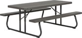 Vouwtafel Lifetime Hout Bruin Picknick Staal Plastic 183 x 74 x 145 cm