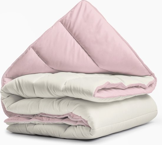 Zelesta® Royalbed Pastel Pink & Cream 240x200cm - Dekbed zonder overtrek - Wasbaar hoesloos dekbed - Bedrukt dekbed - All year zomerdekbed & winterdekbed