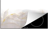 KitchenYeah® Inductie beschermer 85x52 cm - Marmerlook - Grijs - Goud - Chic - Marmer print - Kookplaataccessoires - Afdekplaat voor kookplaat - Inductiebeschermer - Inductiemat - Inductieplaat mat
