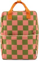 Sticky Lemon Backpack/Boekentas Large Farmhouse - Checkerboard - Sprout Green - Flower Pink