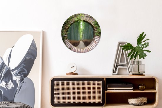 WallCircle - Stickers muraux - Cercle de papier peint - Bamboe - Forêt - Japonais - Transparent - ⌀ 30 cm - Cercle mural - Autocollant - Autocollant de papier peint rond