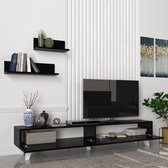 TV-meubel met plankenset Saarijärvi zwart