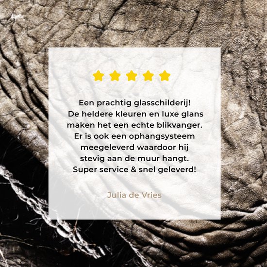 MuchoWow® Peinture sur verre 120x60 cm - Peinture acrylique sur verre - Éléphant - Animaux - Zwart - Nature - Photo sur verre - Peintures