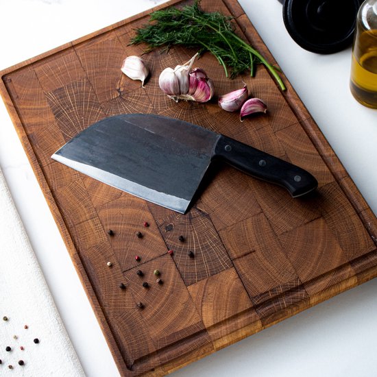 Shinrai Japan - Couteau de chef 18 cm - Couteau - Couteau à découper Zwart avec revêtement en cuir - Avec coffret cadeau de Luxe