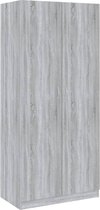 vidaXL - Kledingkast - 90x52x200 - cm - bewerkt - hout - grijs - sonoma - eikenkleurig