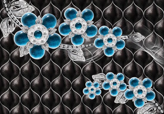 Papier peint photo - Papier peint intissé - Design de Luxe exclusif - Perles et diamants - 3D - 208 x 146 cm