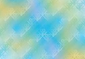 Fotobehang - Vlies Behang - Azuur Blauw Ornament - Patroon - Kunst - 312 x 219 cm
