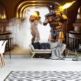 Fotobehang - Vlies Behang - Soldaten uit de Ruimte - Schietende Robots - Game - 368 x 254 cm