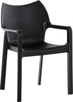Classy stoel Zwart - Met rugleuning - Voor thuis of voor de kermis - Zithoogte 46cm