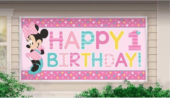 blad niezen Bridge pier Disney Minnie Mouse 1e verjaardag banner 85 x 165 cm. | bol.com