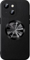 Sulada Étui souple Cuir microfibre et antichoc et protecteur d'objectif avec anneau magnétique pour iPhone 14 Zwart