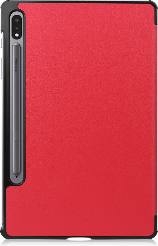 Samsung Galaxy Tab S9 Plus Cover Bookcase avec S Pen Cutout avec protecteur d'écran - Samsung Tab S9 Plus Case Book Case Cover - 12,4 pouces - Rouge